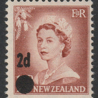 New Zealand 1958 Surcharged 2d on 1.5d red-brown unmounted mint SG 764