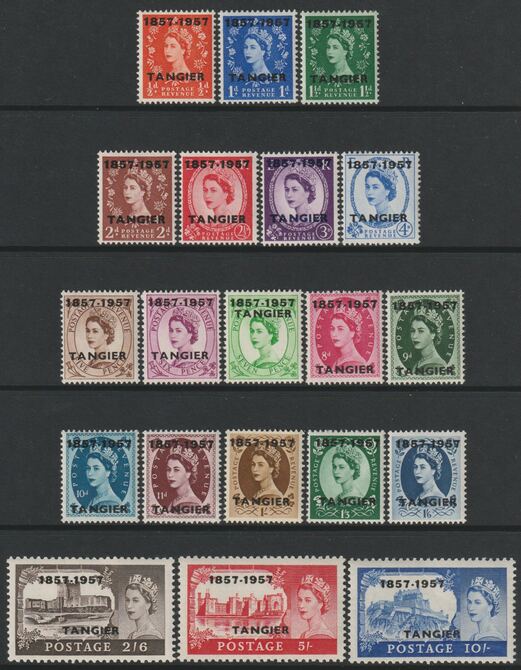 Morocco Agencies - Tangier 1957 Centenary def set complete 1/2d to 10s unmounted mint SG 323-42