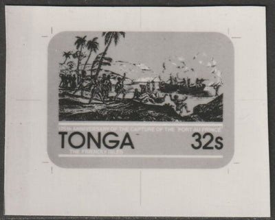 Tonga 1981 175th Anniversary of Capture of Port au Prince 32s black & white photographic proof as SG 799