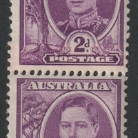 Australia 1937-49 KG6 bright purple 2d coil pair unmounted mint SG185a