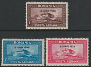 Rumania 1930 Air overprinted set of 3 with horiz wmk unmounted mint SG1147B-49B