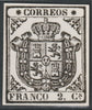 Spain 1854 Arms 2c twice stamp-size Photographic print from Sperati's own negative with BPA handstamp on back, superb reference