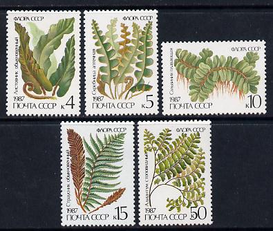 Russia 1987 Ferns set of 5 unmounted mint, SG 5773-77