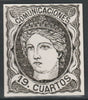 Spain 1870 Queen Isabella 19c twice stamp-size Photographic print from Sperati's own negative with BPA handstamp on back, superb reference