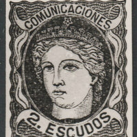 Spain 1870 Queen Isabella 2E twice stamp-size Photographic print from Sperati's own negative with BPA handstamp on back, superb reference