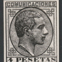 Spain 1878 King Alfonso 4p twice stamp-size Photographic print from Sperati's own negative with BPA handstamp on back, superb reference