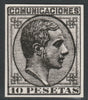 Spain 1878 King Alfonso 10p twice stamp-size Photographic print from Sperati's own negative with BPA handstamp on back, superb reference