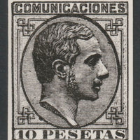 Spain 1878 King Alfonso 10p twice stamp-size Photographic print from Sperati's own negative with BPA handstamp on back, superb reference