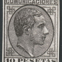 Spain 1878 King Alfonso 10p twice stamp-size Photographic print from Sperati's own negative without handstamp on back, superb reference