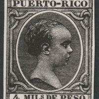 Puerto Rico 1890 King Alfonso 4m twice stamp-size Photographic print from Sperati's own negative without handstamp on back, superb reference