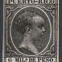 Puerto Rico 1890 King Alfonso 6m twice stamp-size Photographic print from Sperati's own negative without handstamp on back, superb reference