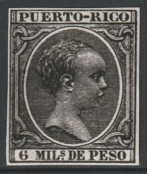 Puerto Rico 1890 King Alfonso 6m twice stamp-size Photographic print from Sperati's own negative without handstamp on back, superb reference