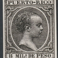 Puerto Rico 1890 King Alfonso 8m twice stamp-size Photographic print from Sperati's own negative with BPA handstamp on back, superb reference