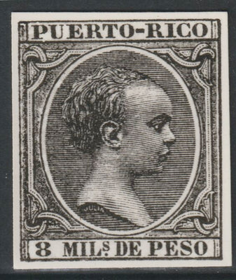 Puerto Rico 1890 King Alfonso 8m twice stamp-size Photographic print from Sperati's own negative with BPA handstamp on back, superb reference