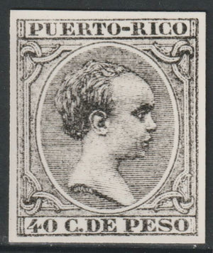 Puerto Rico 1890 King Alfonso 40c twice stamp-size Photographic print from Sperati's own negative with BPA handstamp on back, superb reference