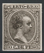 Puerto Rico 1891 King Alfonso 80c twice stamp-size Photographic print from Sperati's own negative with BPA handstamp on back, superb reference