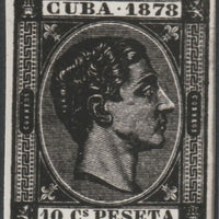 Cuba 1878 King Alfonso 10c twice stamp-size Photographic print from Sperati's own negative without handstamp on back, superb reference