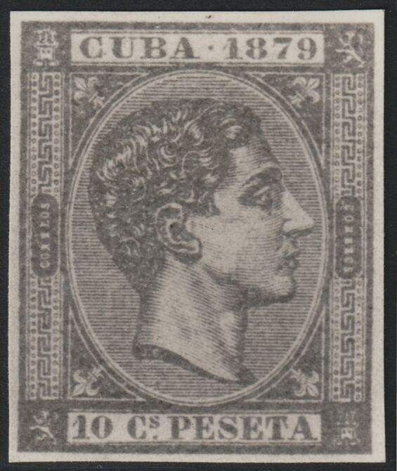 Cuba 1879 King Alfonso 10c twice stamp-size Photographic print from Sperati's own negative without handstamp on back, superb reference