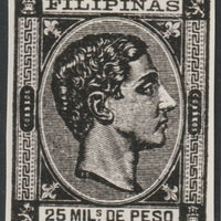 Philippines 1878-9 King Alfonso 25m twice stamp-size Photographic print from Sperati's own negative without handstamp on back, superb reference