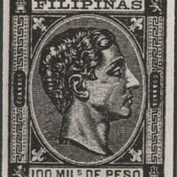 Philippines 1878-9 King Alfonso 100m twice stamp-size Photographic print from Sperati's own negative without handstamp on back, superb reference