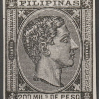 Philippines 1878-9 King Alfonso 200m twice stamp-size Photographic print from Sperati's own negative without handstamp on back, superb reference