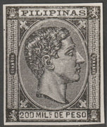 Philippines 1878-9 King Alfonso 200m twice stamp-size Photographic print from Sperati's own negative without handstamp on back, superb reference