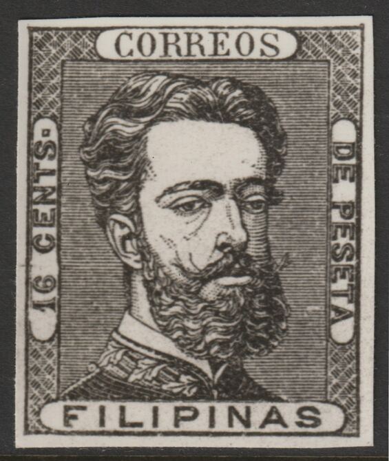 Philippines 1872 King Amadeo 16c twice stamp-size Photographic print from Sperati's own negative without handstamp on back, superb reference