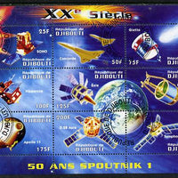 Djibouti 2009 50th Anniversary of Sputnik #02 perf sheetlet containing 9 values fine cto used