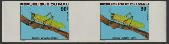 Mali 1978 Insects 90f Grasshopper imperf inter-paneau gutter pair unmounted mint as SG649