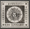 Uruguay 1859 Montevideo 120c twice stamp-size Photographic print from Sperati's own negative with BPA handstamp on back, superb reference