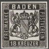 Germany - Baden 1862 Arms 18k twice stamp-size Photographic print from Sperati's own negative with BPA handstamp on back, superb reference