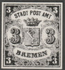 Germany - Bremen 1855 3g twice stamp-size Photographic print from Sperati's own negative with BPA handstamp on back, superb reference