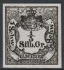Germany - Oldenburg 1852 1/3sgr twice stamp-size Photographic print from Sperati's own negative without handstamp on back, superb reference