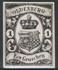 Germany - Oldenburg 1859 1g twice stamp-size Photographic print from Sperati's own negative with BPA handstamp on back, superb reference