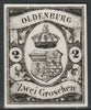 Germany - Oldenburg 1859 2g twice stamp-size Photographic print from Sperati's own negative with BPA handstamp on back, superb reference