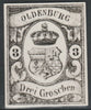 Germany - Oldenburg 1859 3g twice stamp-size Photographic print from Sperati's own negative with BPA handstamp on back, superb reference