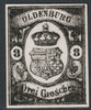 Germany - Oldenburg 1861 3g twice stamp-size Photographic print from Sperati's own negative with BPA handstamp on back, superb reference