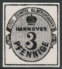 Germany - Hanover 1853 3pf twice stamp-size Photographic print from Sperati's own negative with BPA handstamp on back, superb reference