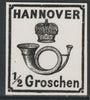 Germany - Hanover 1860 Posthorn  1/2g twice stamp-size Photographic print from Sperati's own negative with BPA handstamp on back, superb reference