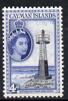 Cayman Islands 1953-62 South Sound Lighthouse 4d black & deep blue unmounted mint SG 155*