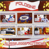 Guinea - Conakry 2008 European Football Championship - Poland perf sheetlet containing 5 values plus label unmounted mint