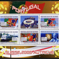 Guinea - Conakry 2008 European Football Championship - Portugal perf sheetlet containing 5 values plus label unmounted mint