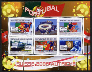 Guinea - Conakry 2008 European Football Championship - Portugal perf sheetlet containing 5 values plus label unmounted mint