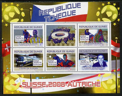 Guinea - Conakry 2008 European Football Championship - Czech Republic perf sheetlet containing 5 values plus label unmounted mint