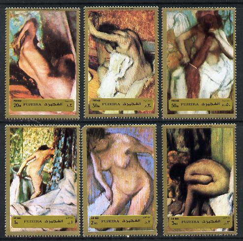 Fujeira 1972 Paintings (Nudes) by Degas set of 6 (Mi 1265-70A) unmounted mint