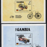 Gambia 1987 Ameripex set of 2 m/sheets (Benz & Steiger Cars) unmounted mint SG MS 658