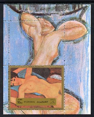 Fujeira 1972 Paintings (Nude) by Modigliani 10r m/sheet unmounted mint, Mi BL 118A