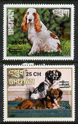 Bhutan 1978 Dogs (2 vals) from Prov Surcharge set of 26 of which only 2,600 sets were issued, unmounted mint SG 392-93, Mi 691-92*