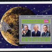 Yemen - Royalist 1969 Moon Landing m/sheet showing the three Astronauts unmounted mint
