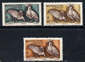 New Caledonia 1948 Birds (Kagus) 3 values from def set of 22, SG 306-08 unmounted mint*